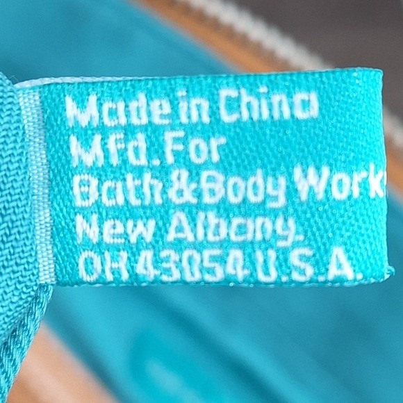 Bath & Body Works Teal Corduroy Tan Faux Leather Tote Shoulder Bag Buckle Accent - Picture 8 of 15